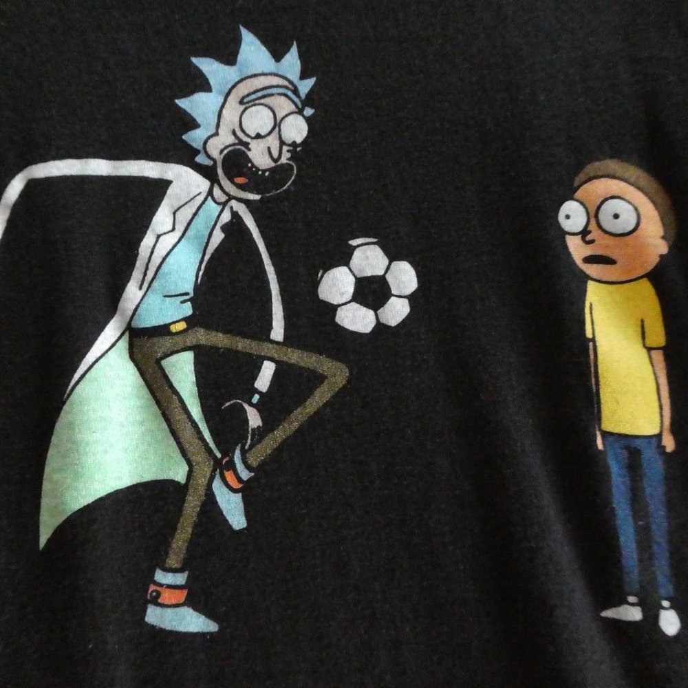 RARE - Rick and Morty Soccer Football T Shirt Tee